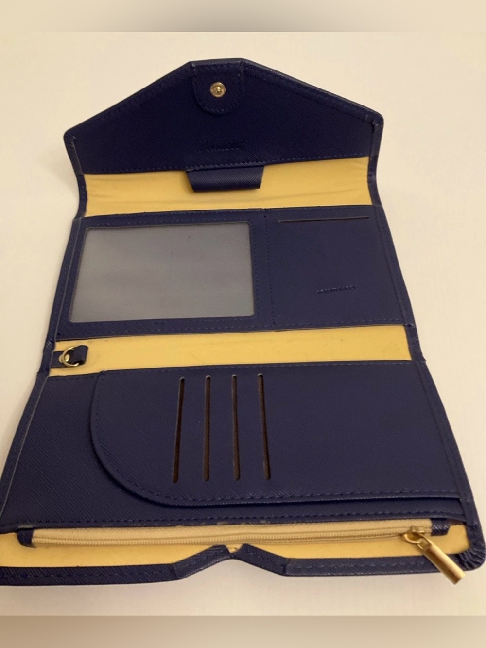 Pemeobaf Blue Wallet RFID Blocking Travel CC Safe